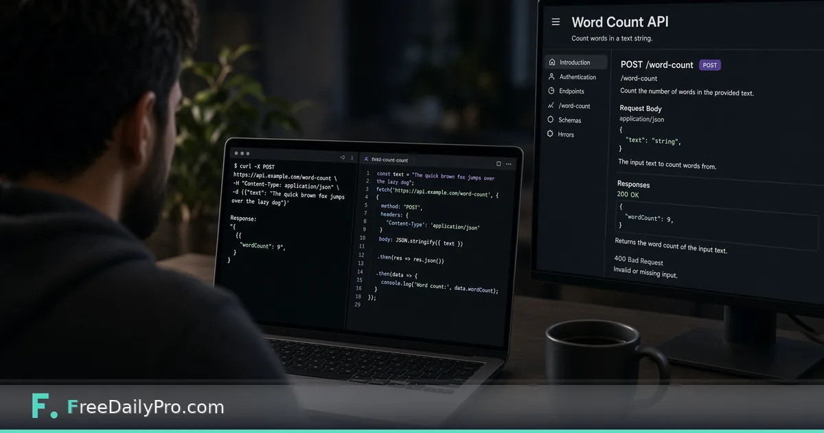 Automating Word Counts and Slugs With the FreeDailyPro API: A 10-Minute Example