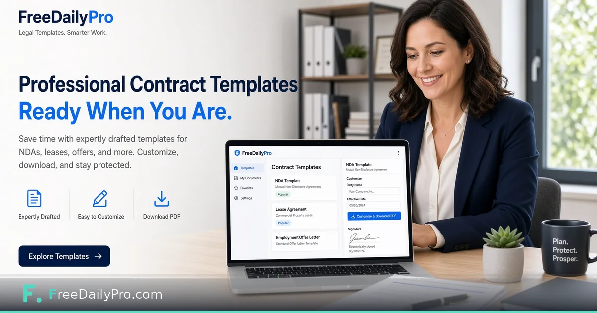 Start Contracts Faster With Free Templates — NDA, Lease, and More